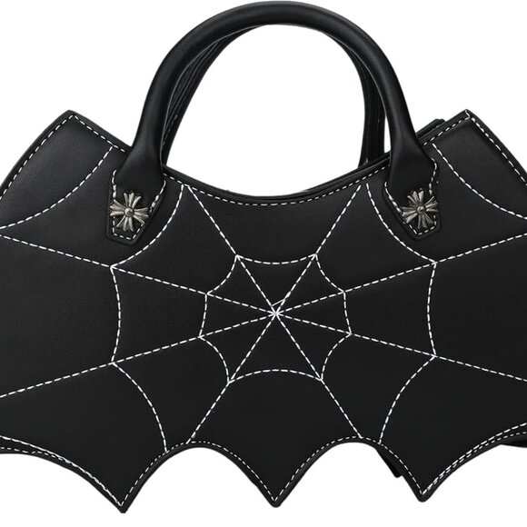 Bat wing Shoulder bag,PU Spider Web Crossbody Handbag for Women - Picture 1 of 7